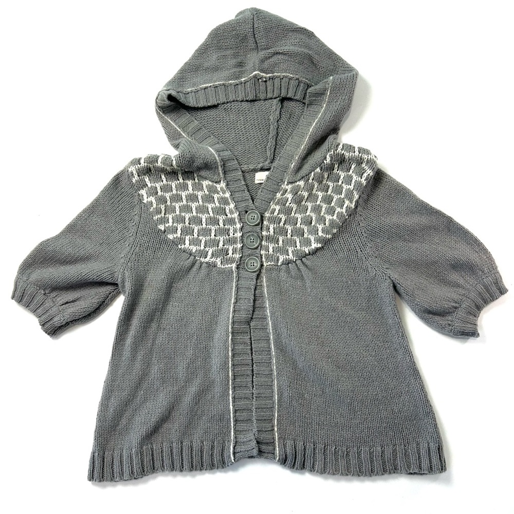 So Wear It Declare It Gray Hooded Sweater with Buttons